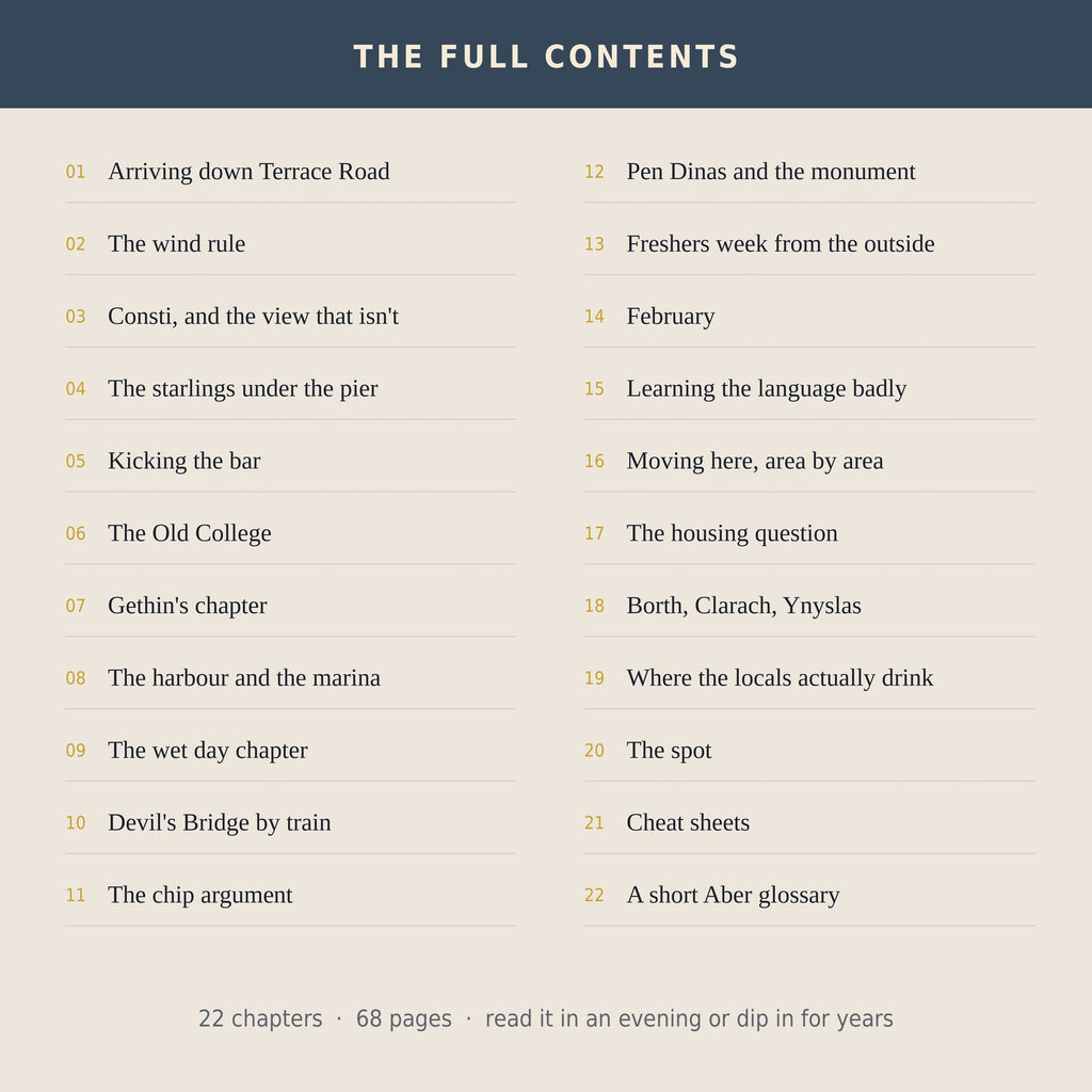 The full contents, 22 chapters