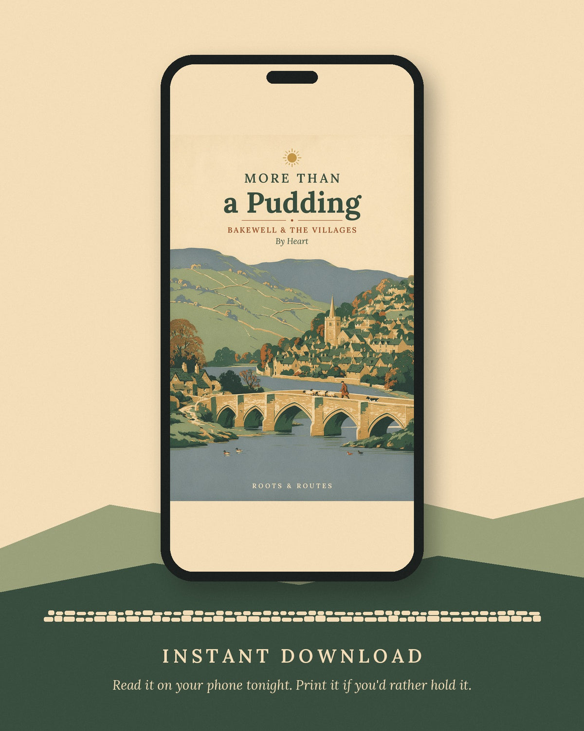 The Bakewell book open on a phone, instant download