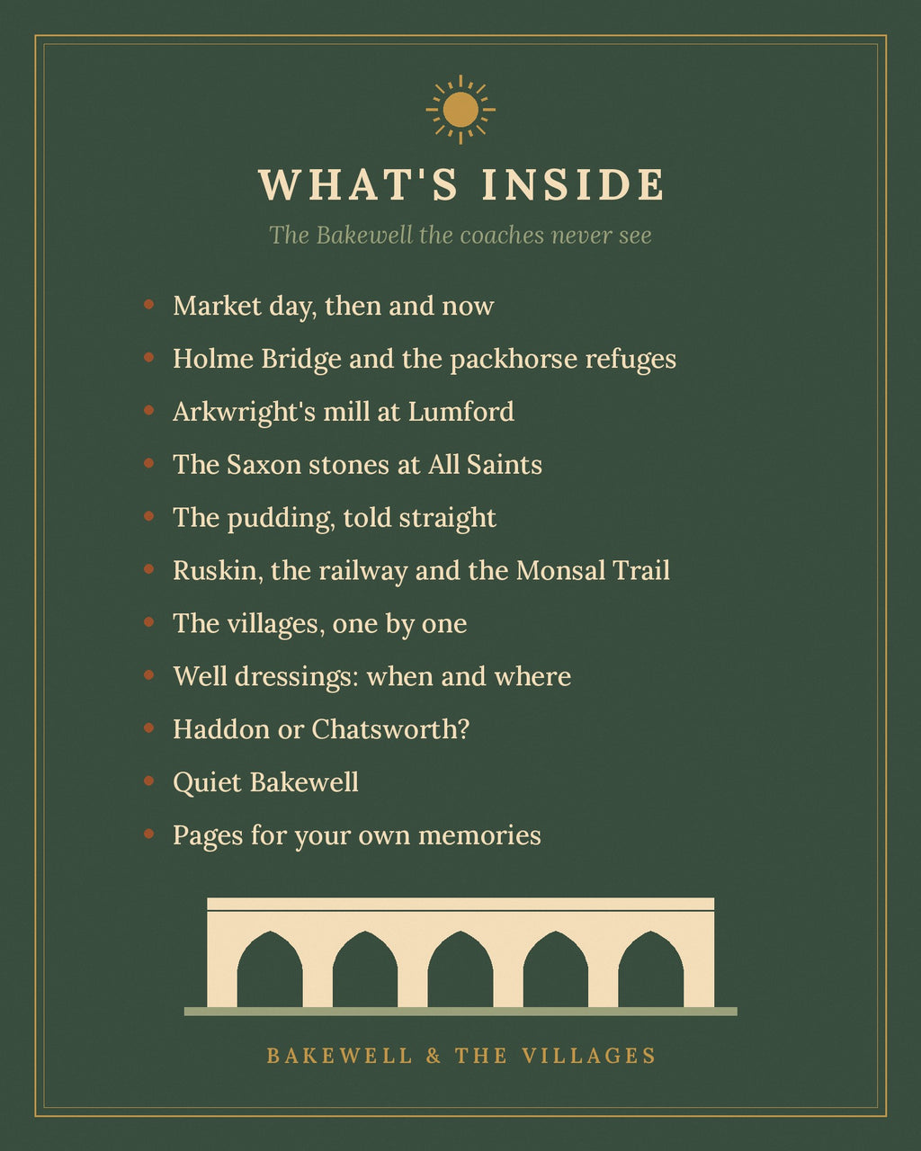 What's inside the Bakewell book, chapter list