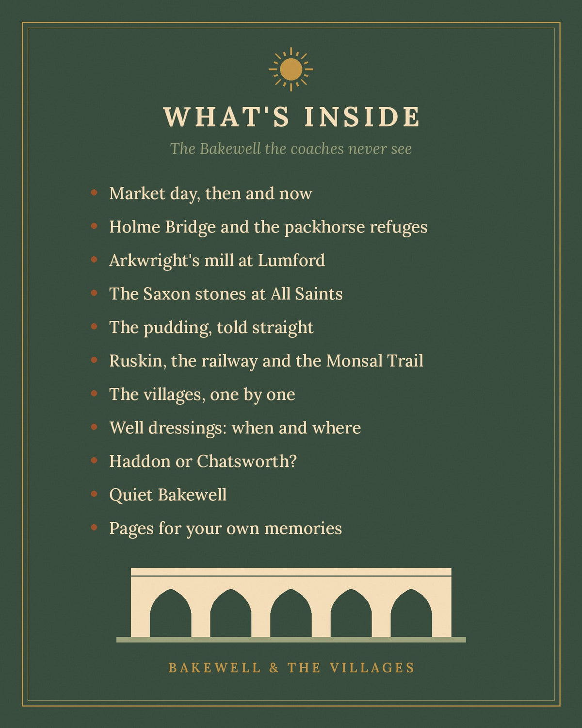 What's inside the Bakewell book, chapter list