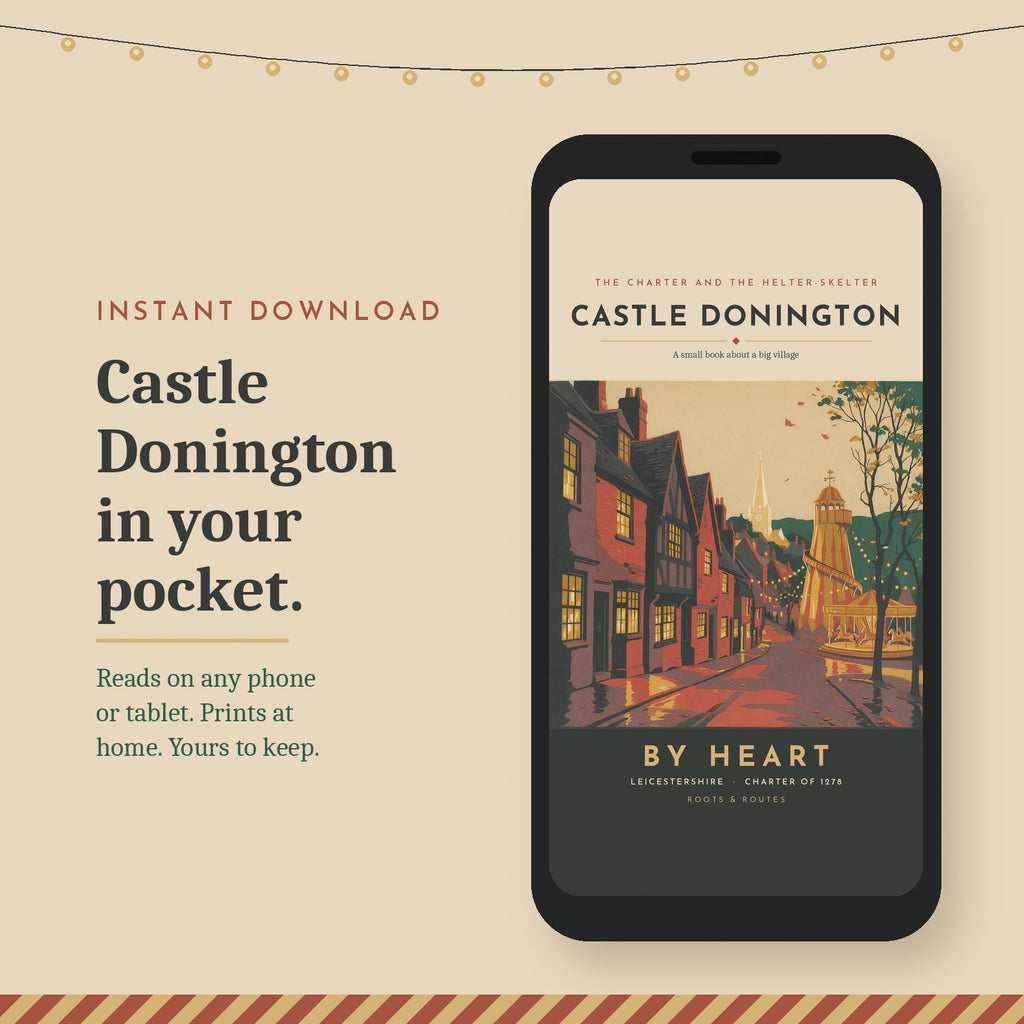 Castle Donington By Heart shown on a phone screen, instant download