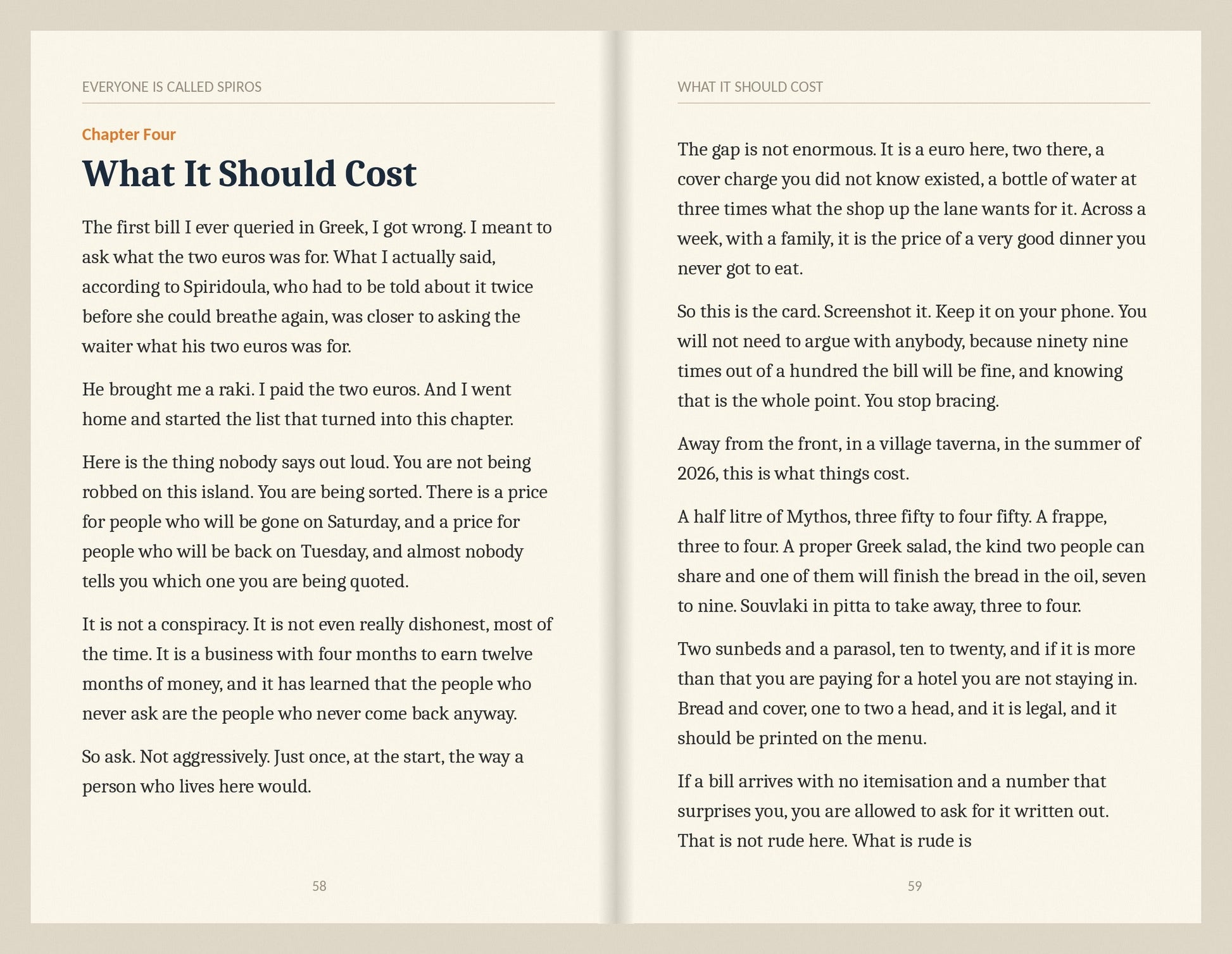 Two page spread from Chapter Four