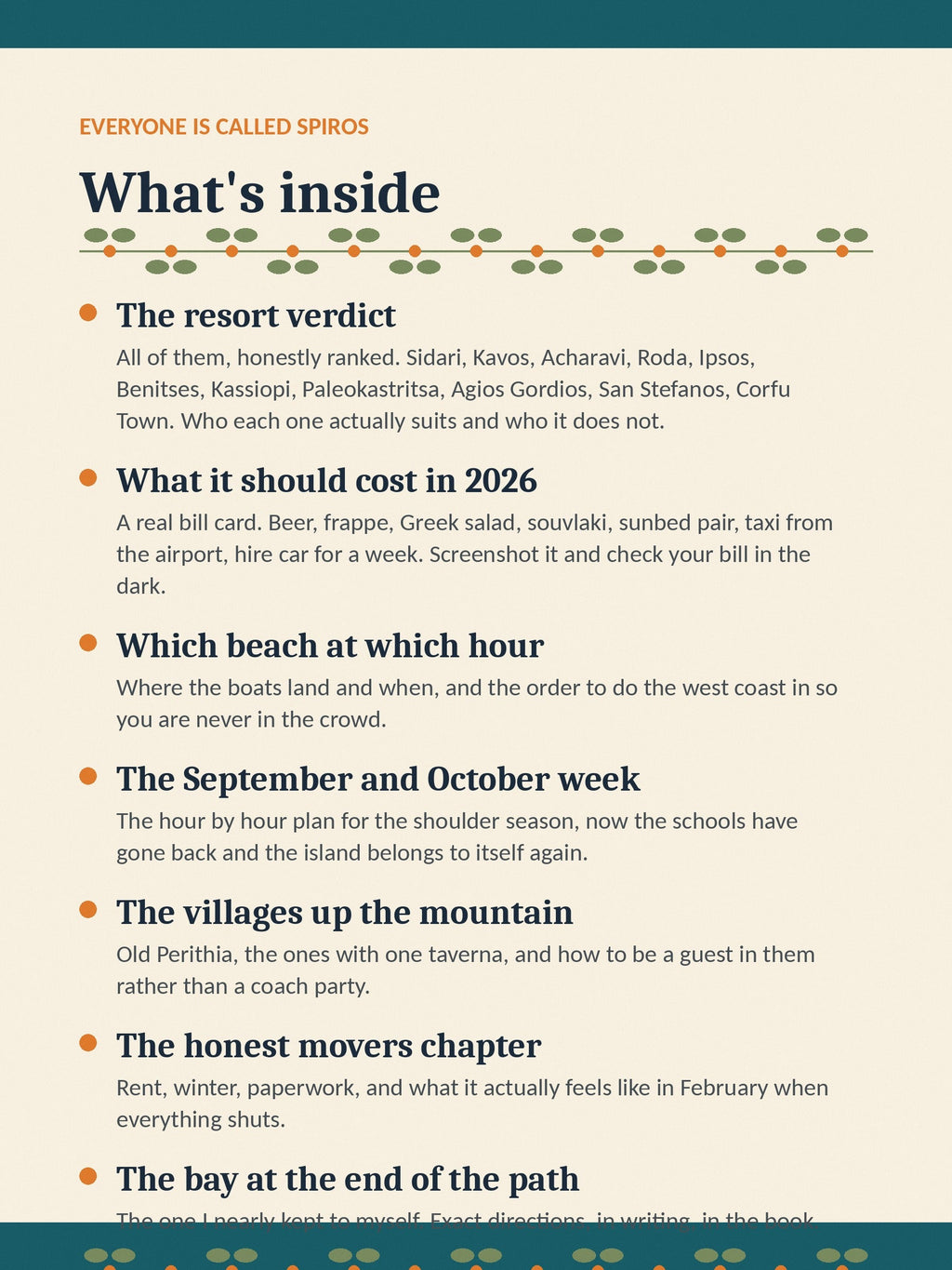 What is inside the Corfu guide