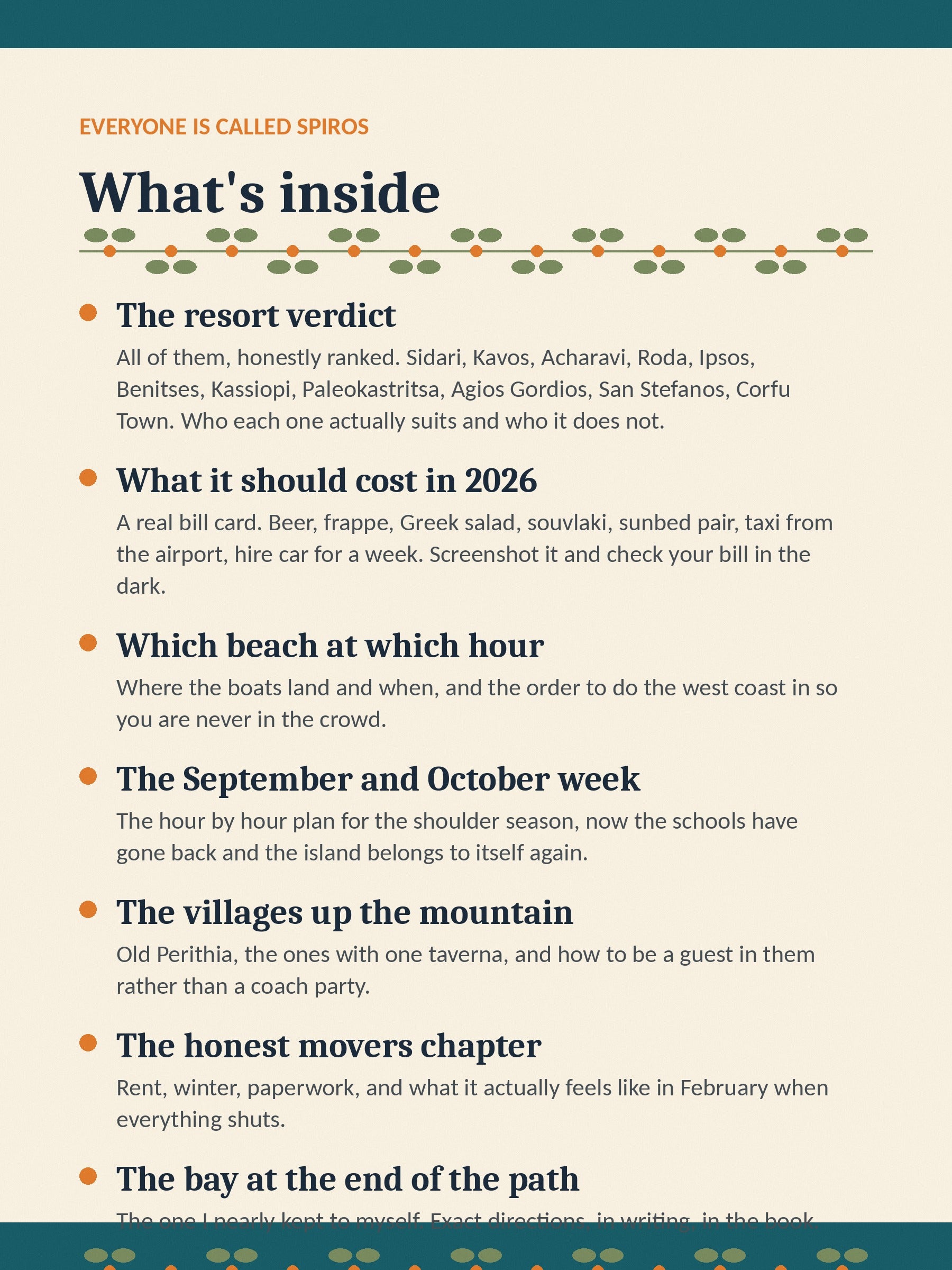 What is inside the Corfu guide