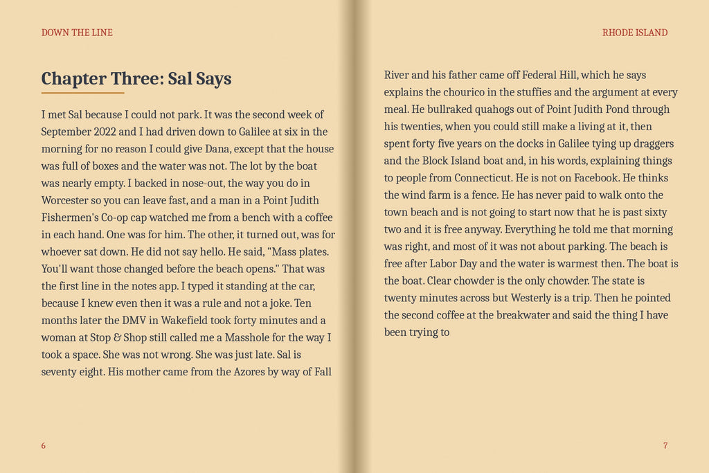 A real two-page spread from the Rhode Island ebook, Chapter Three: Sal Says