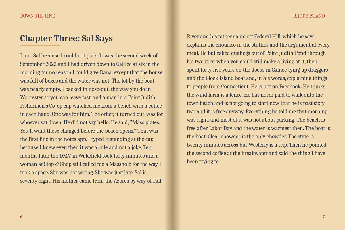 A real two-page spread from the Rhode Island ebook, Chapter Three: Sal Says