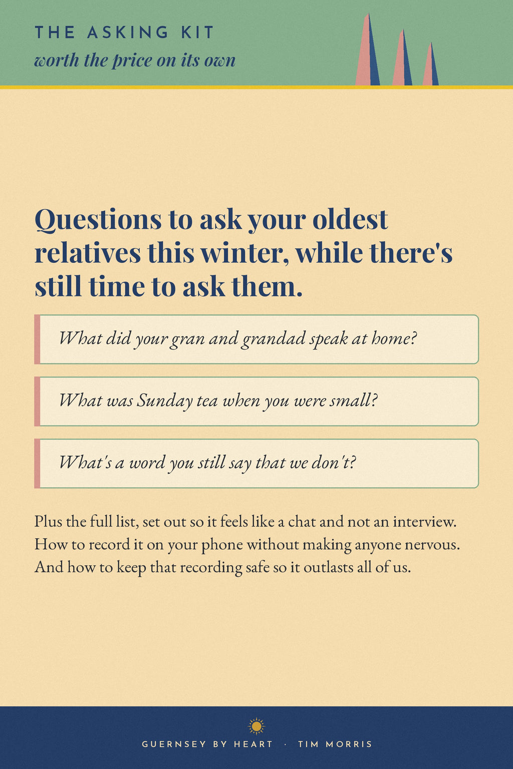 The Asking Kit, questions to ask your oldest relatives this winter