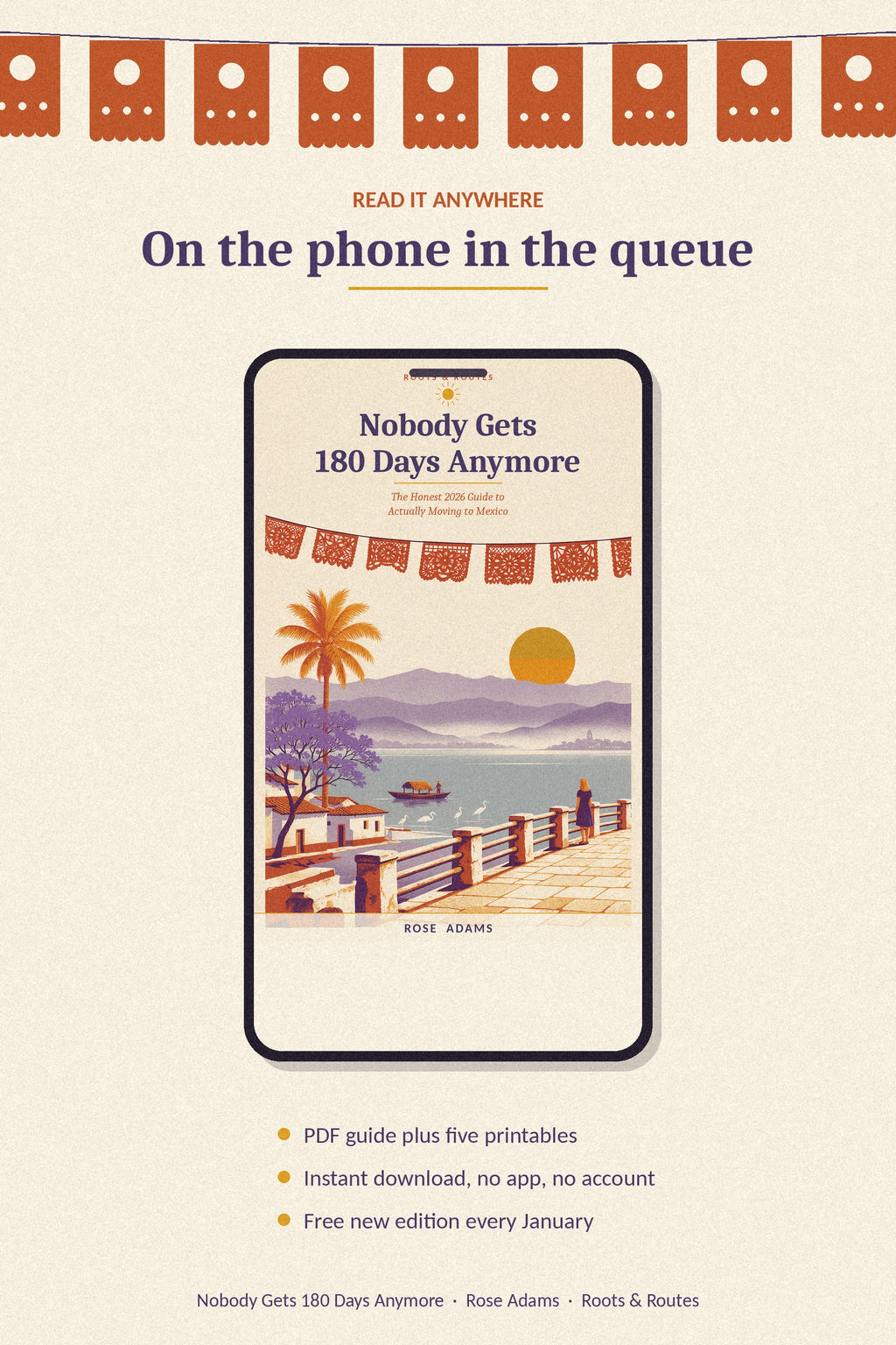 The kit on a phone, PDF guide plus five printables, instant download