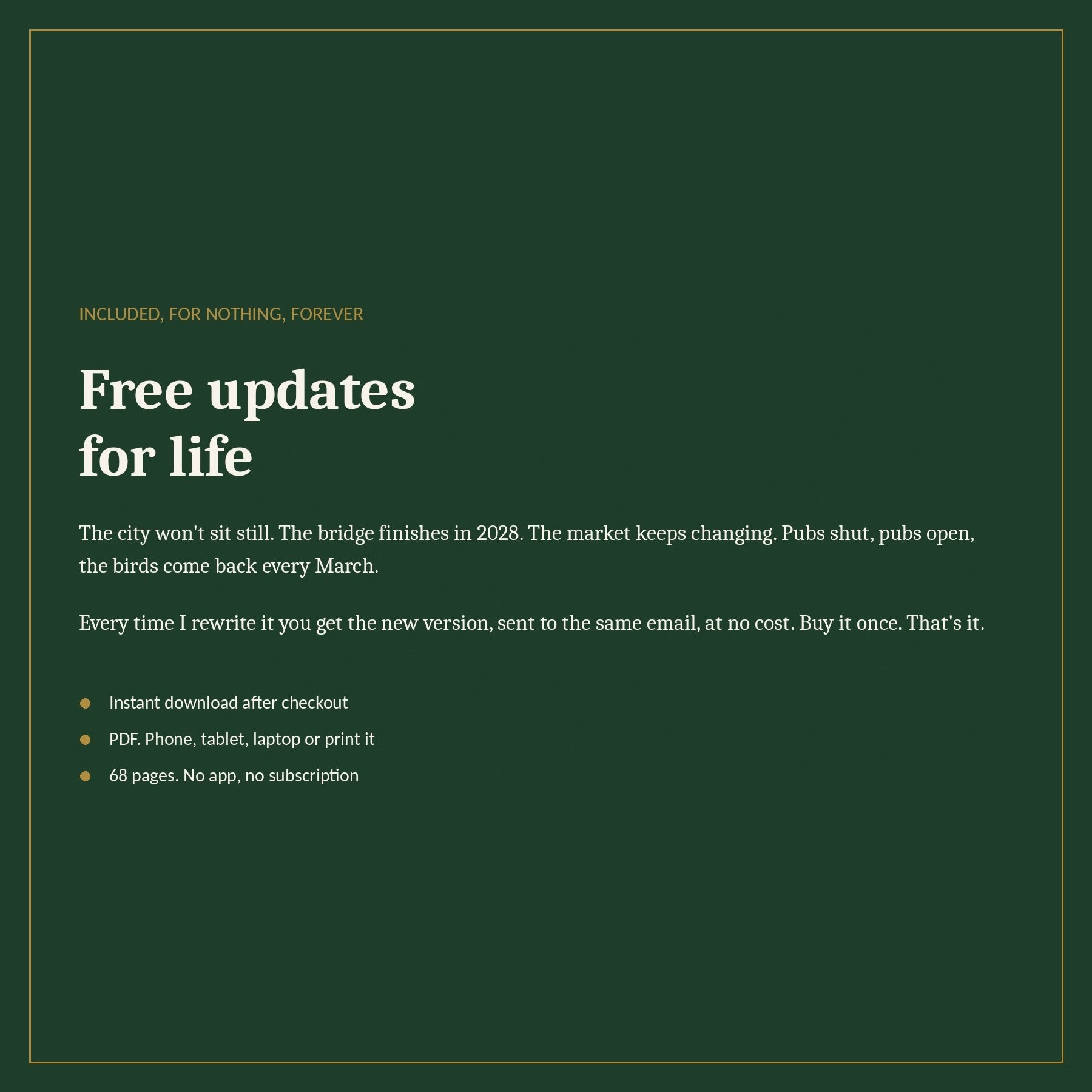 Free updates for life, instant download
