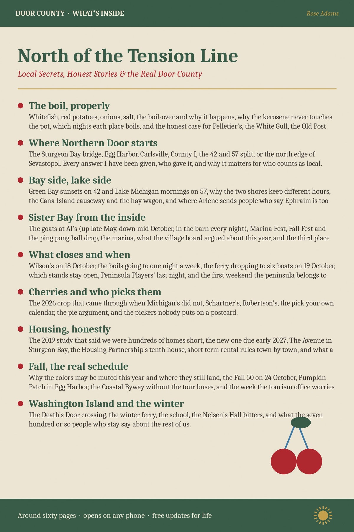 What's inside the Door County ebook