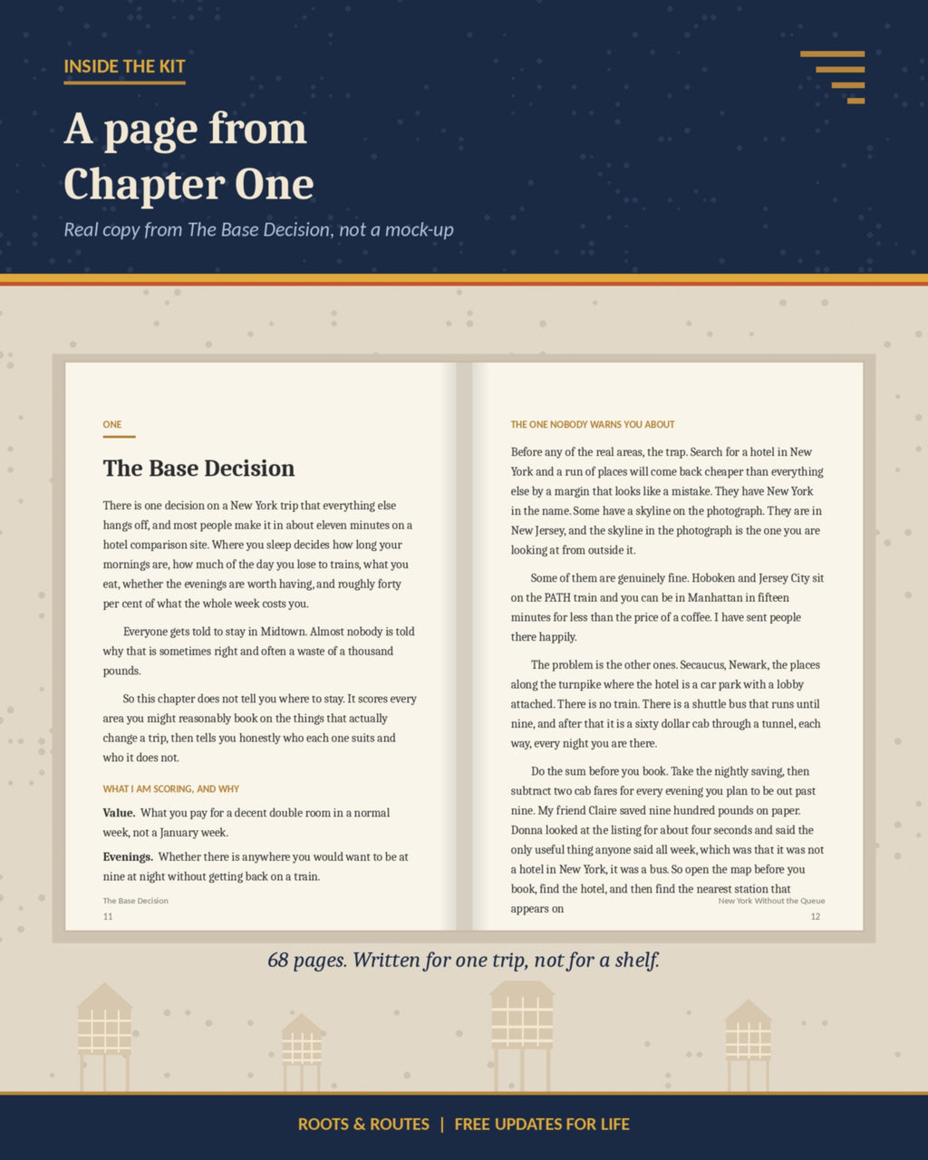 A two page spread from Chapter One of the New York planning kit