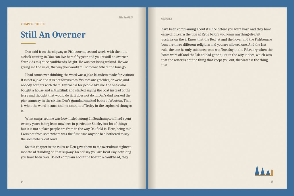 A real two-page spread from the Isle of Wight ebook, Chapter Three: Still An Overner