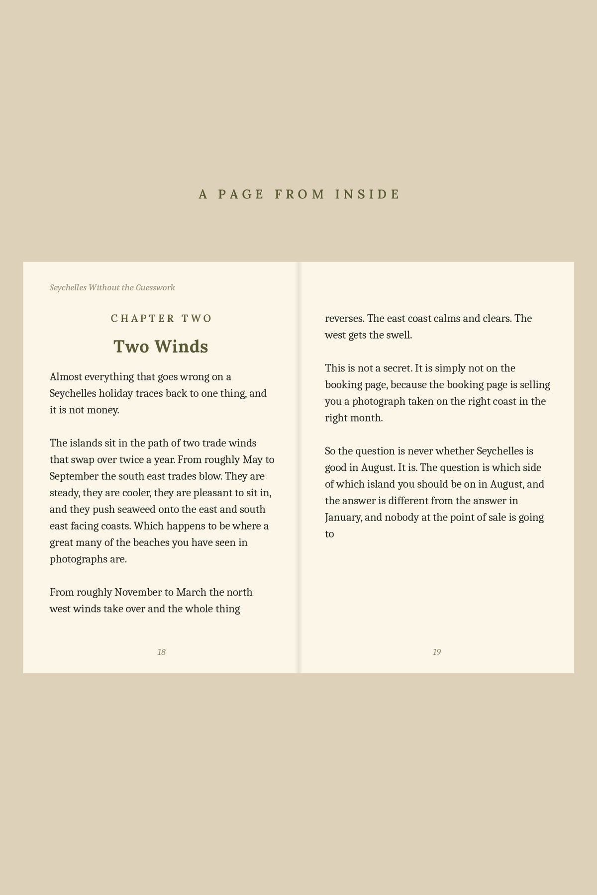 A real page from inside the guide