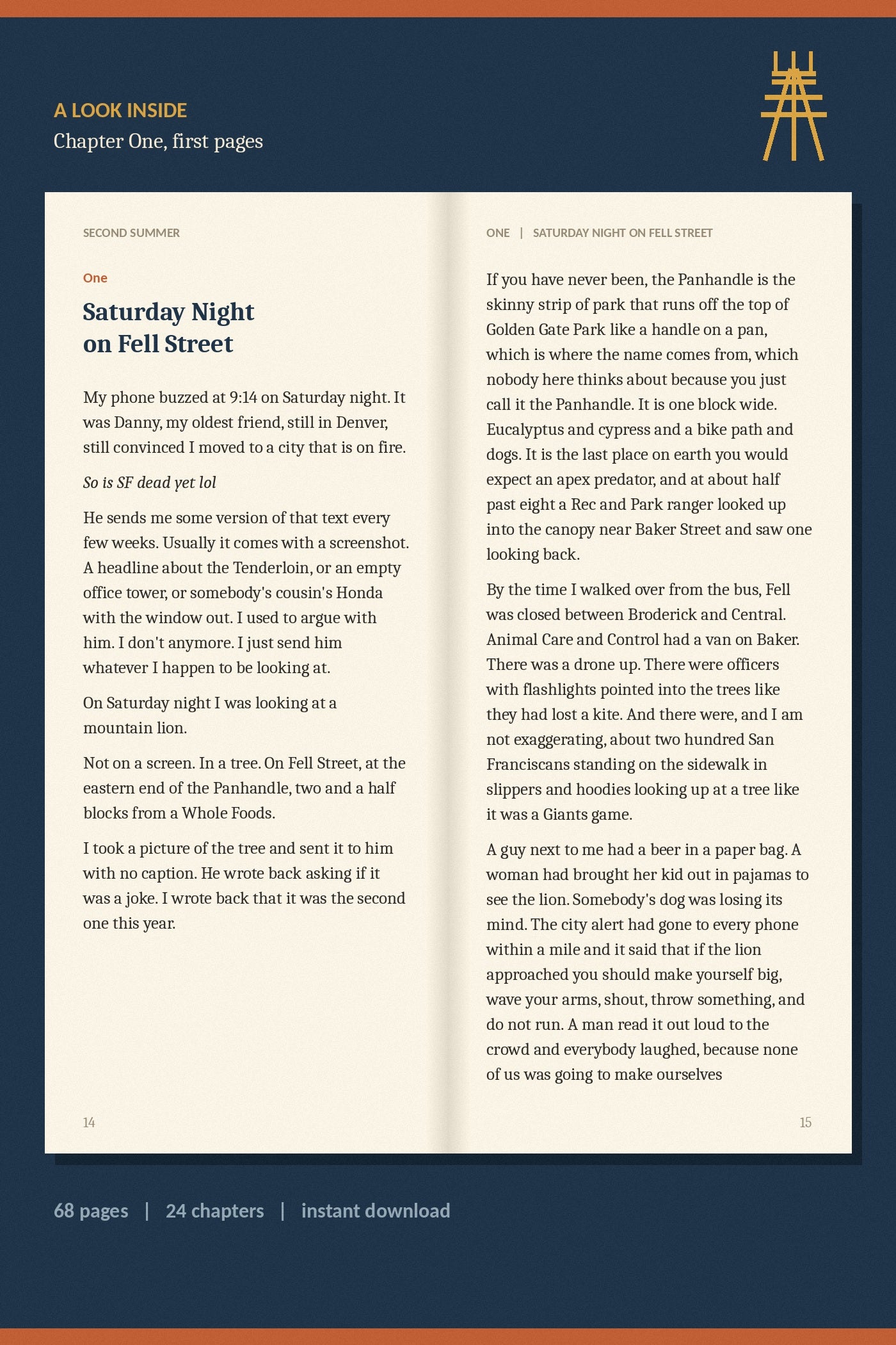 A look inside: Chapter One, first pages