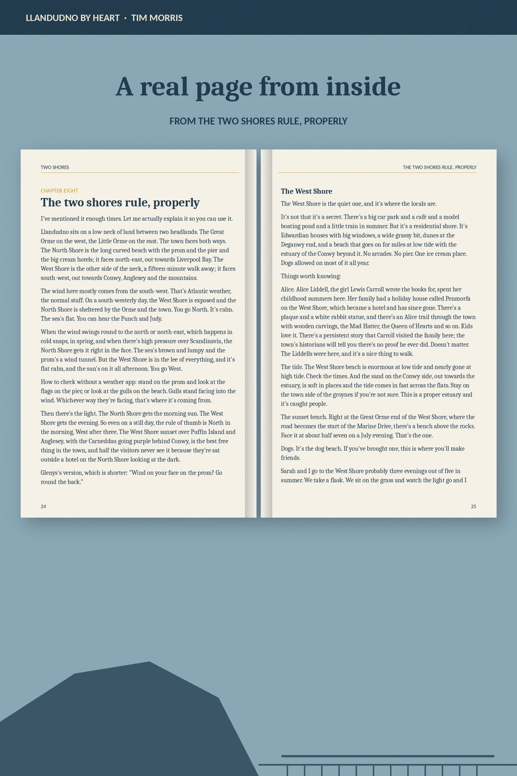 A real two-page spread from Two Shores: The two shores rule, properly