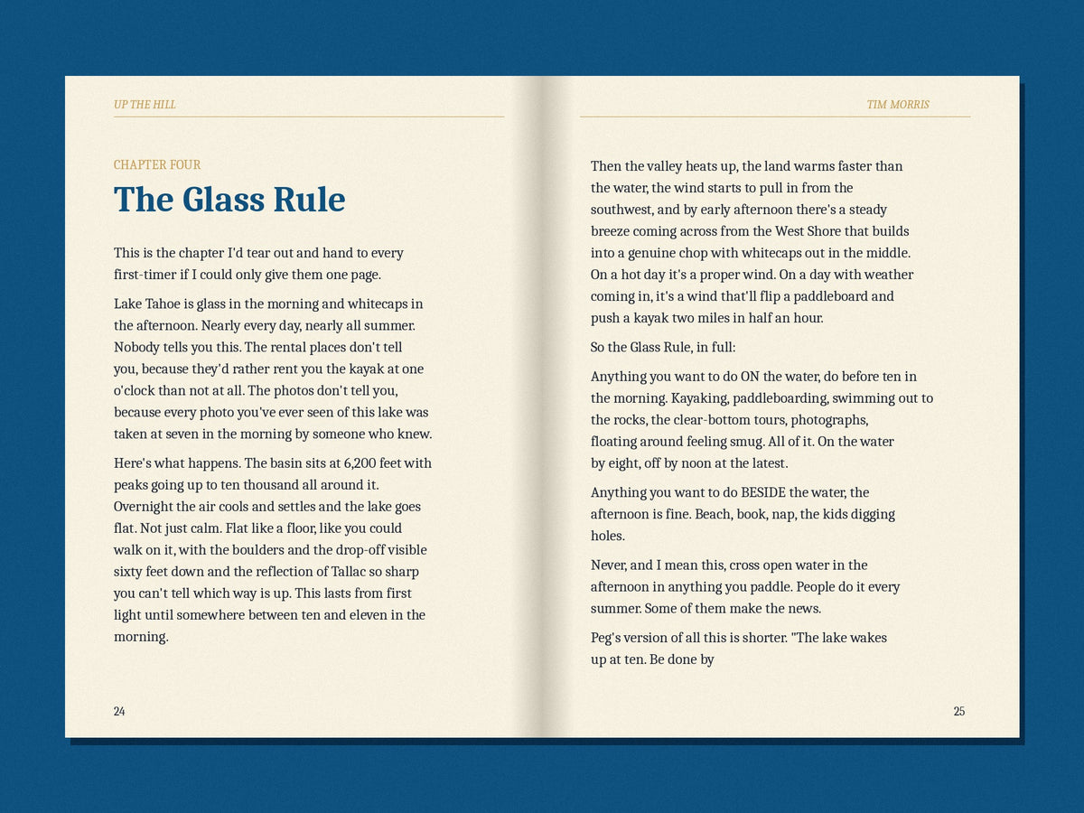 Two-page spread from Chapter Four, The Glass Rule
