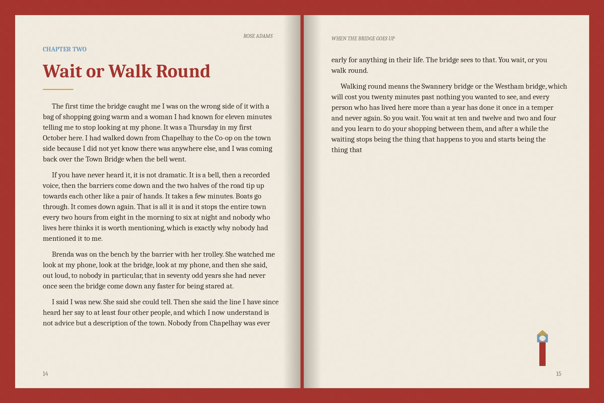 A real two-page spread from the Weymouth ebook, Chapter Two: Wait or Walk Round